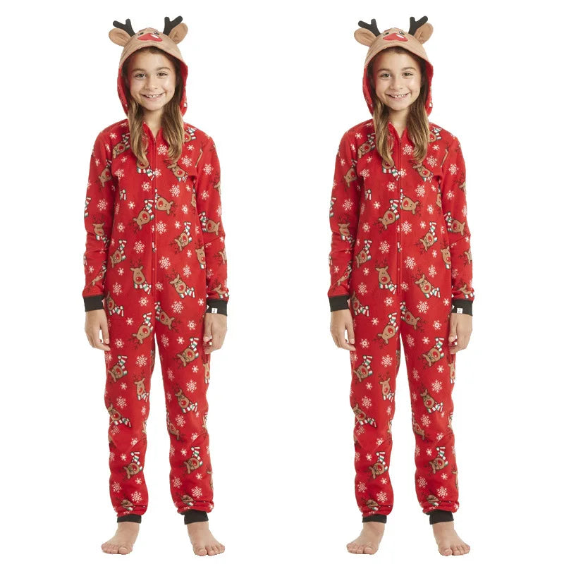 Maxy Christmas Family Matching Rompers Adult Kid Baby Family Matching Outfits Pajamas Xmas Deer Family Look Matching Jumpsuits