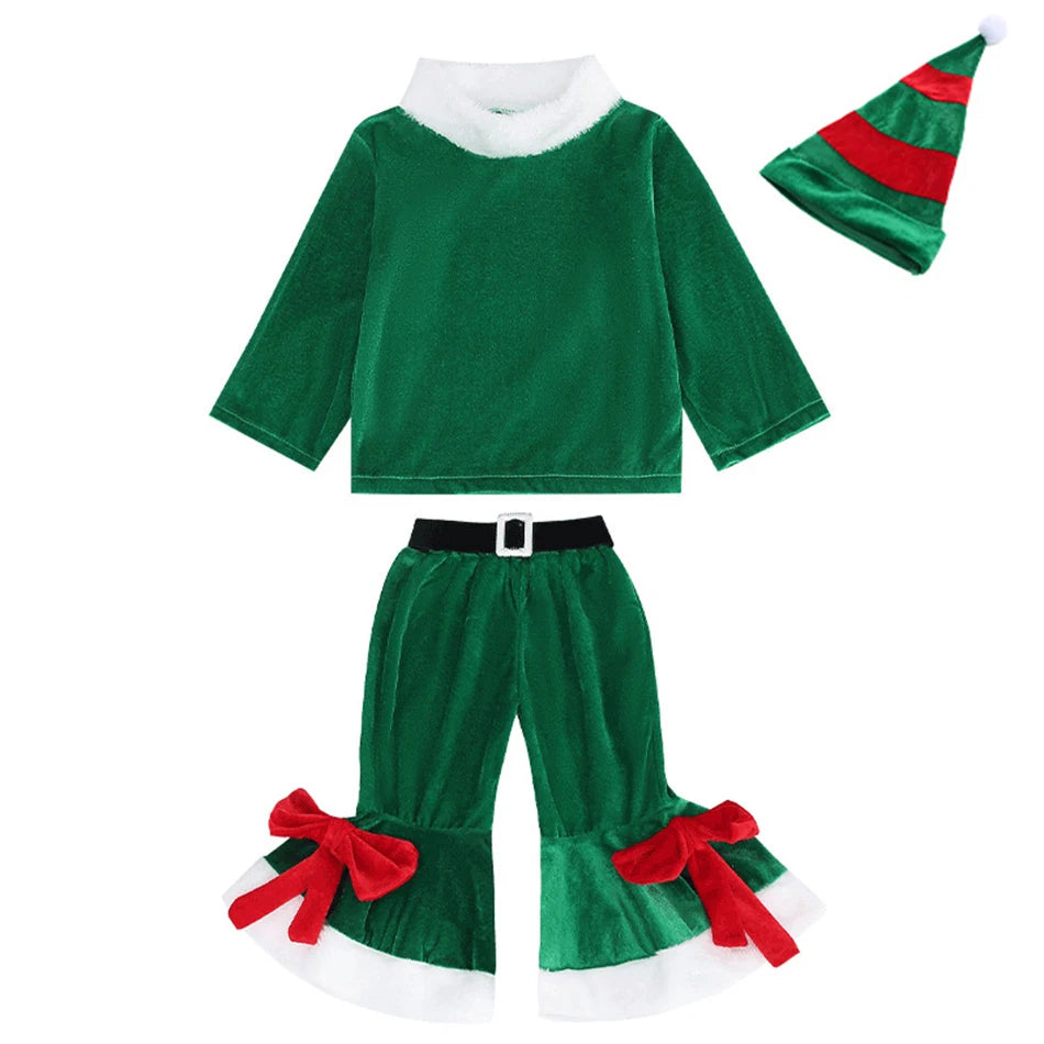 Maxy Boys Girls Christmas Fairy Outfits Kids Christmas Santa Claus Fantasy Costume Children Family Matching Celebration Outfits