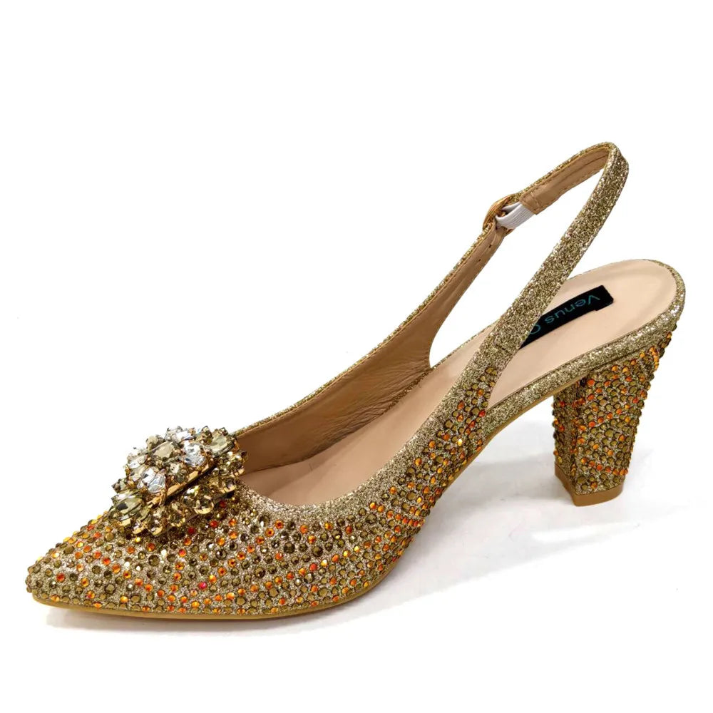 Maxy Shoes and Bags Matching Set Decorated with Rhinestone Full Diamonds Wedding Shoes Bride Designer Shoes Women Luxury