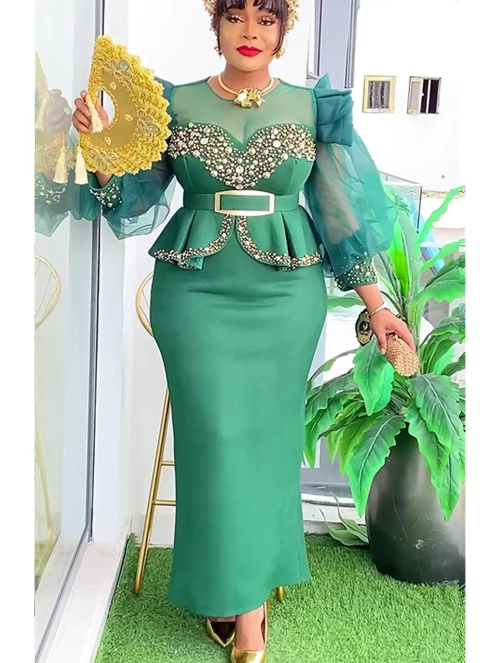 Maxy Elegant Dresses for Women New Clothing Plus Size Turkey Wedding Party Long Dress Dashiki Ankara Outfits Robe
