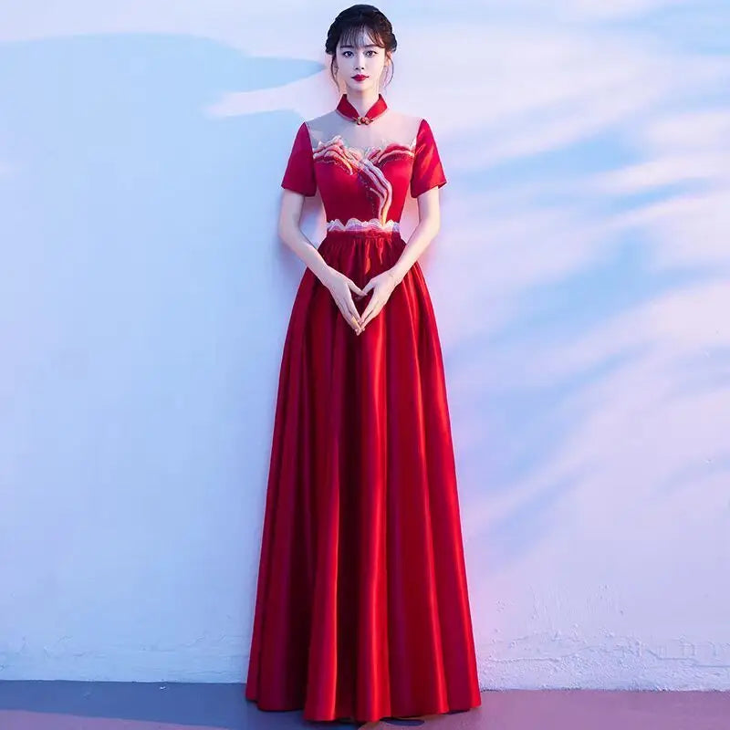 Maxy Chic Y2K Costume Women's Long Dress New Summer Fashion Slim High-End Medium-Length Presided Over The Evening Dresses Competition