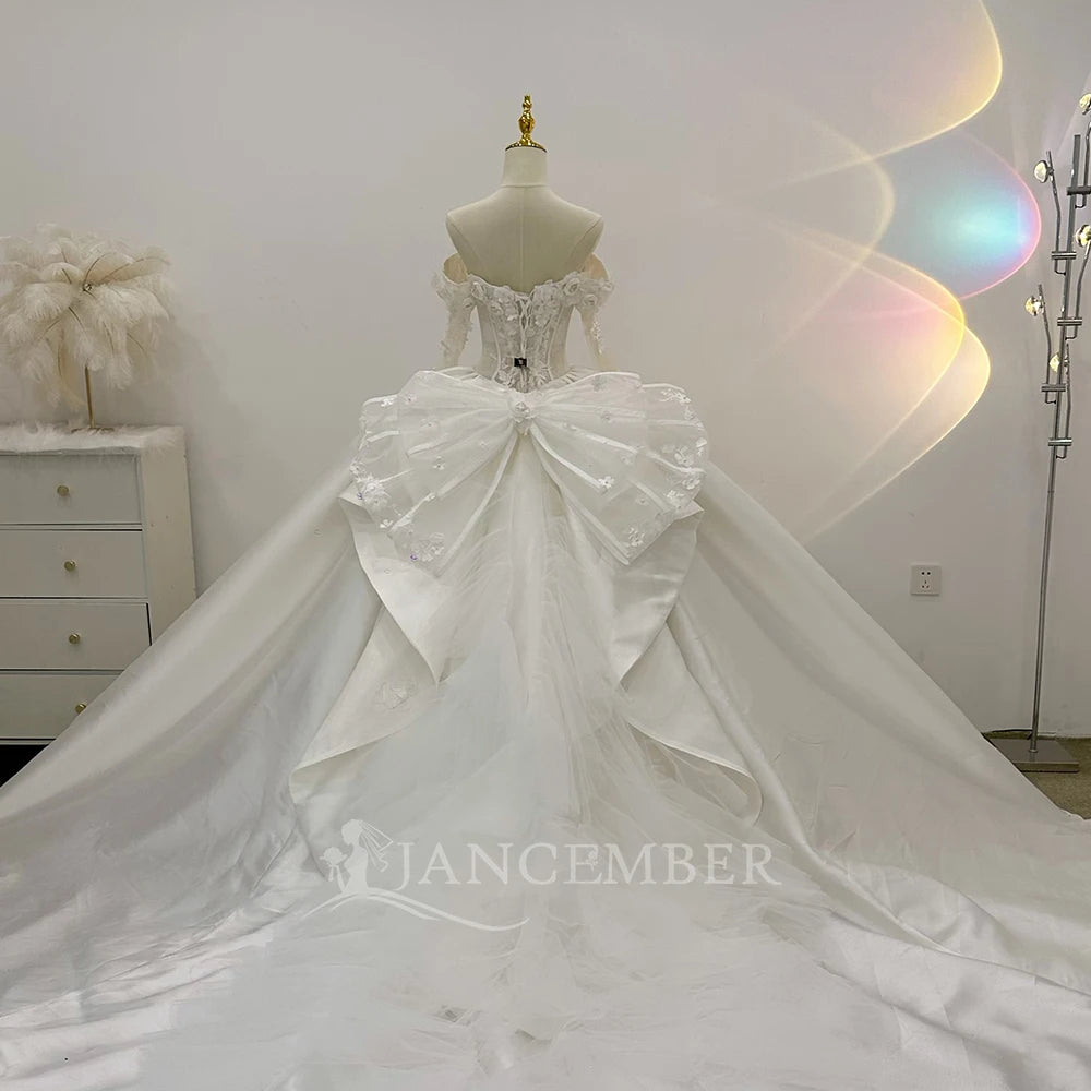 Maxy Appliques Wedding Dresses for Women Bride Romantic Lace Sleeveless Boho Bridal Gown