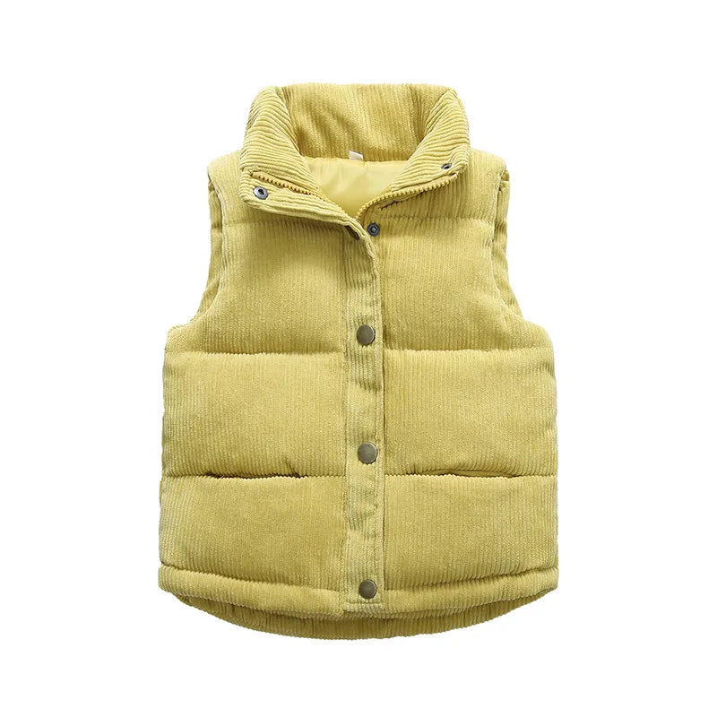 Winter Baby Boys Warm Thicken Vest Cotton Waistcoat Outerwear Kids Clothes Coat Autumn Children Jackets Toddler Girls Vest Tops