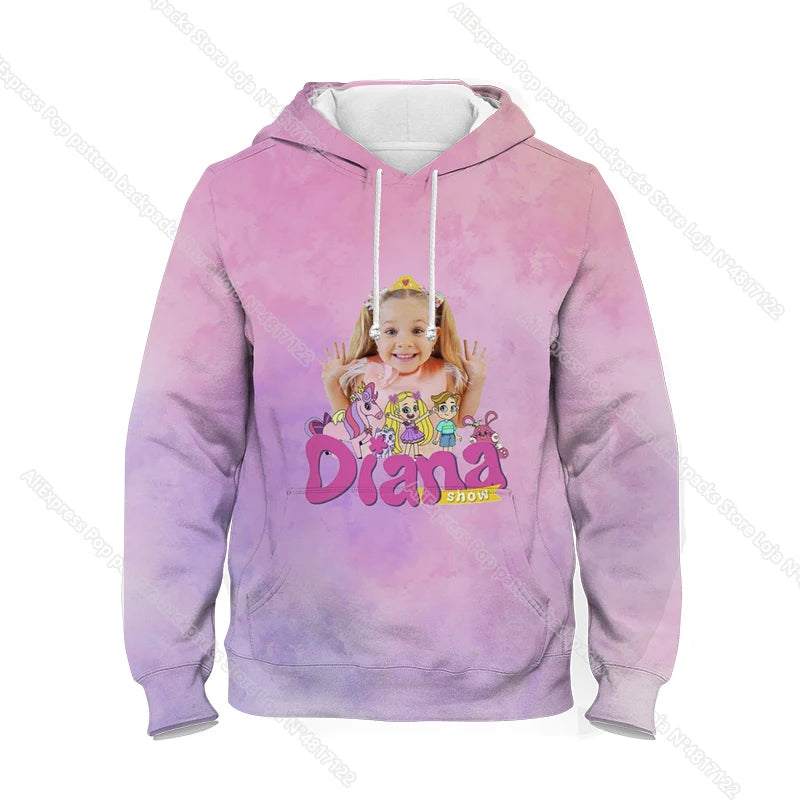 Maxy Kids Diana And Roma Show Clothes Hoody Sweatshirt Baby Girls Cartoon Toddler Boys Pullover Outerwear Children Casual Sweater