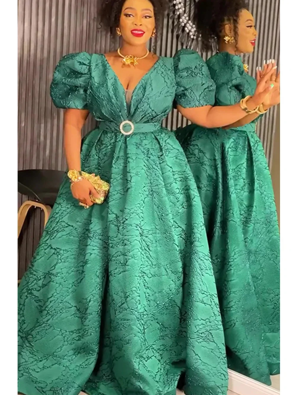 Amay Plus Size Evening Dresses for Women Luxury Gown Elegant Muslim Wedding Party Long Dress Ankara Ladies Clothing