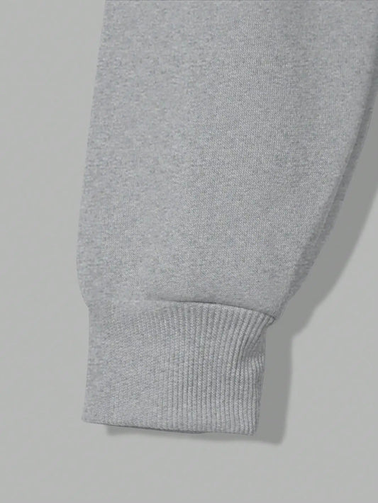 Maxy Real Women Hustle Hard Hoodie Sweatpants Set Gray Casual Sportswear