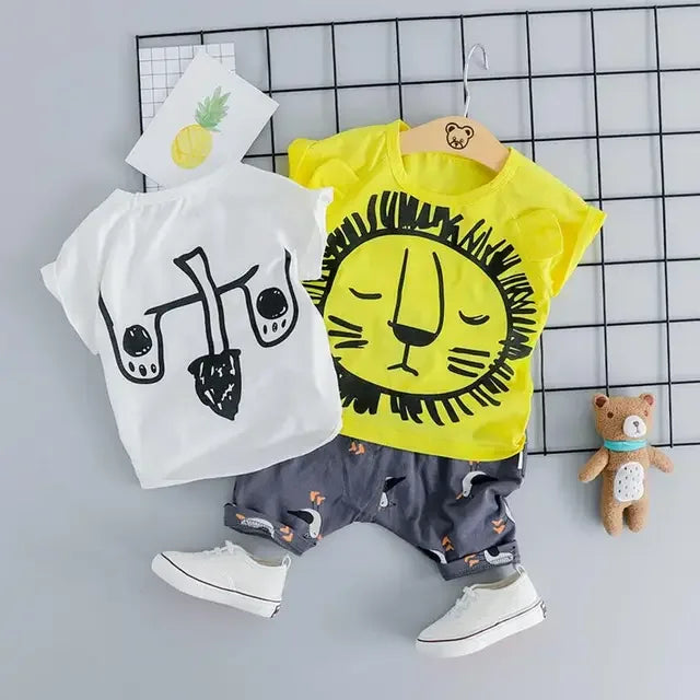 Babs Toddler Boys 3pcs Clothing Sets - Long Sleeve T-shirt + Coat + Pants, Autumn Winter, 1-4 Years Boy Clothes