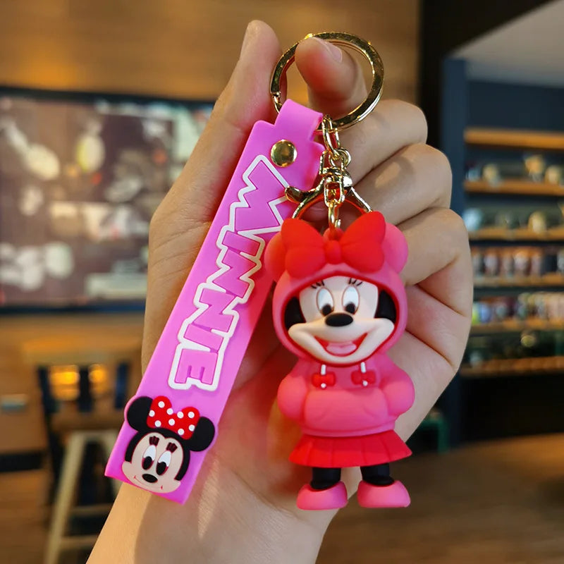 Maxy Anime Disney Figure Villain Maleficent The Evil Queen Cruella Silicone Keychain Bag Key Ring Pendant Children Toy Birthday Gifts