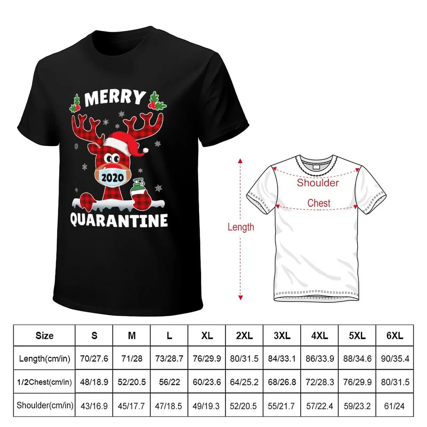 Merry Quarantine Christmas 2024 Max Reindeer Mask Family Pajamas T-Shirt summer clothes animal Prin for boys clothes for men