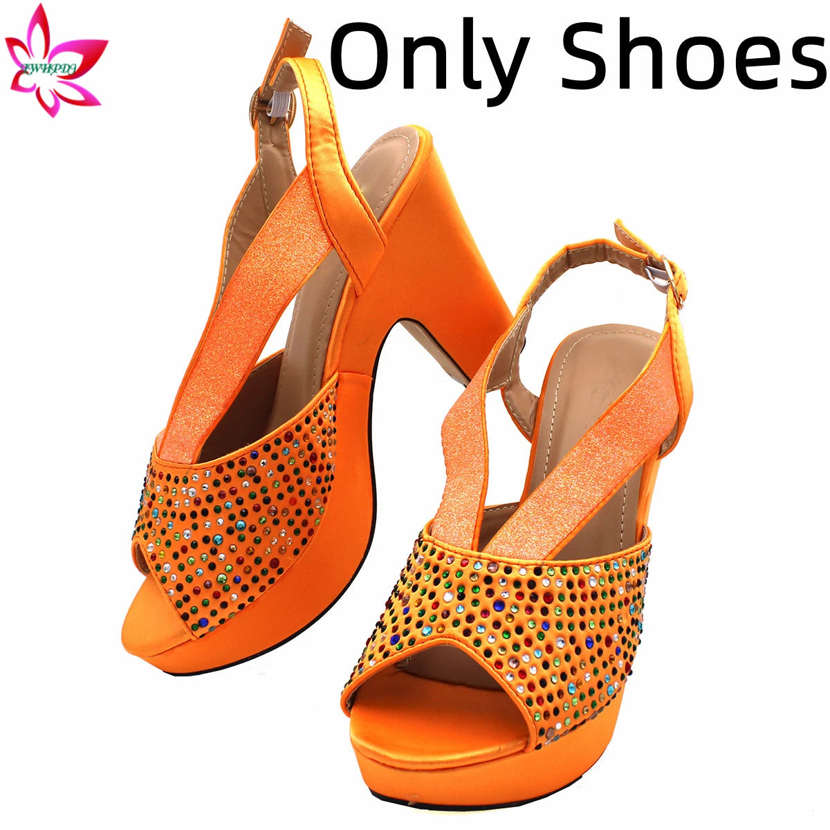 Momsey 2024 New Latest Full Of Colorful Water Drill Design Peep Toe Ladies Sandal with Bag Set For Women Wedding