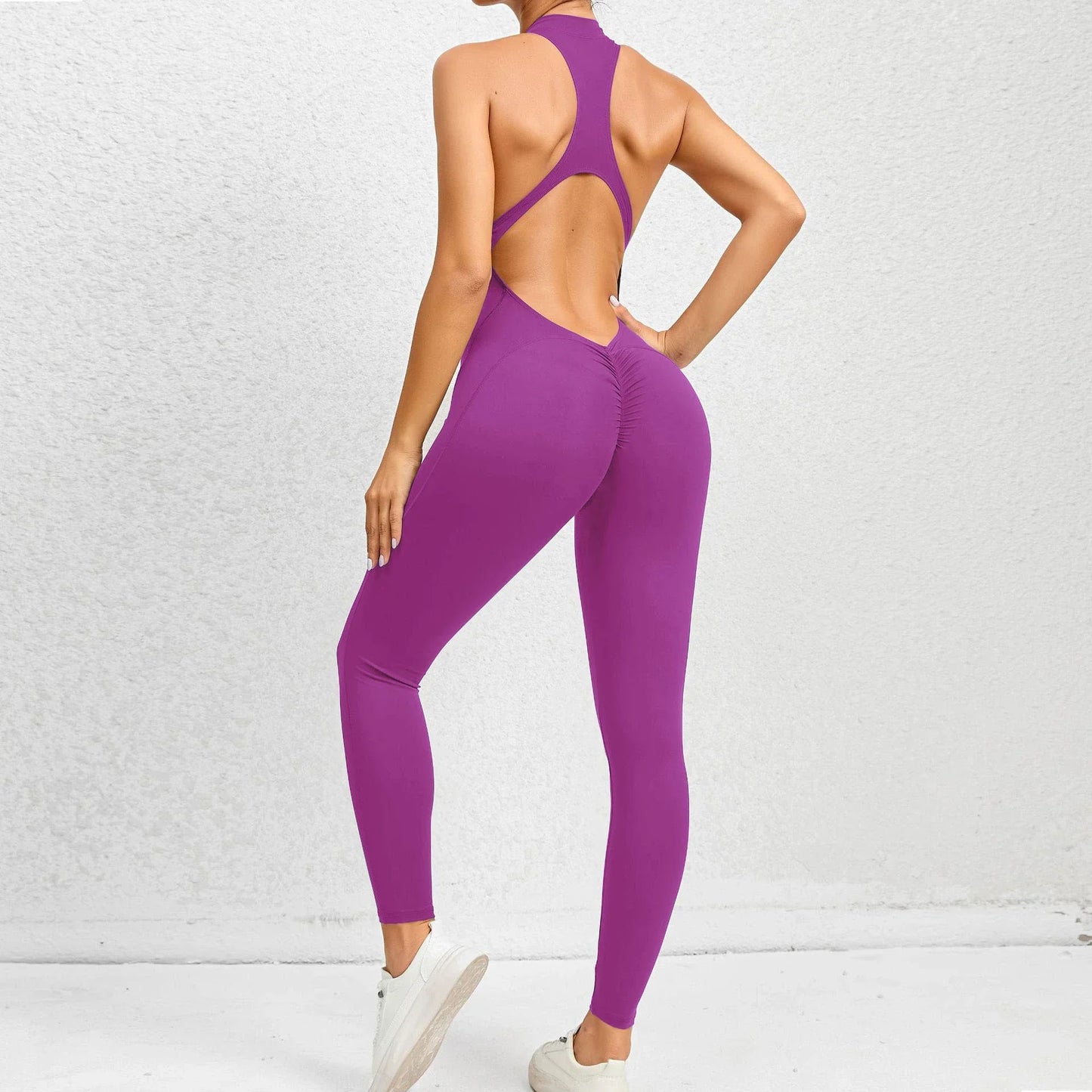 Seamless Yoga Set Jumpsuits One-Piece Zipper Sports Fitness Female Gym Fitness Beauty Back Running Training Tracksuits for Women