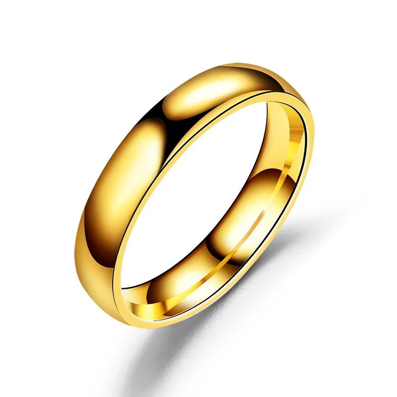 Maxy Simple 6mm Titanium Ring Women Men Prevent Allergy High Polished Wedding Rings Stainless Steel Couple Finger Jewelry Gifts