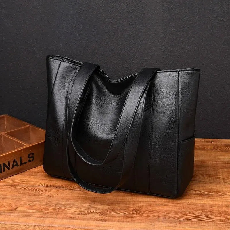 Maxy Women PU Leather Large Capacity Shoulder Bag Crossbody Hand Tote Vintage