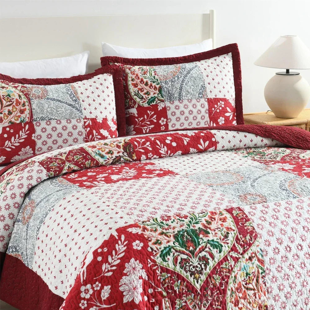 Maxy 3pcs cotton Bedspread on the bed Stitch Patchwork blankets Christmas home decoration bed cover double bedspreads and coverlets