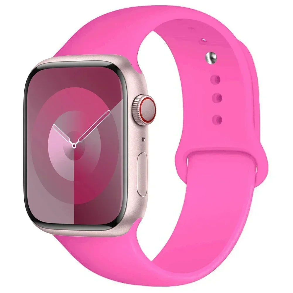 Maxy Silicone Band For Apple Watch strap 44mm 45mm 40mm 41mm 42-46mm sport bracelet iwatch series 8 7 6 5 4 9 10 11 SE-Ultra 2/3 49mm