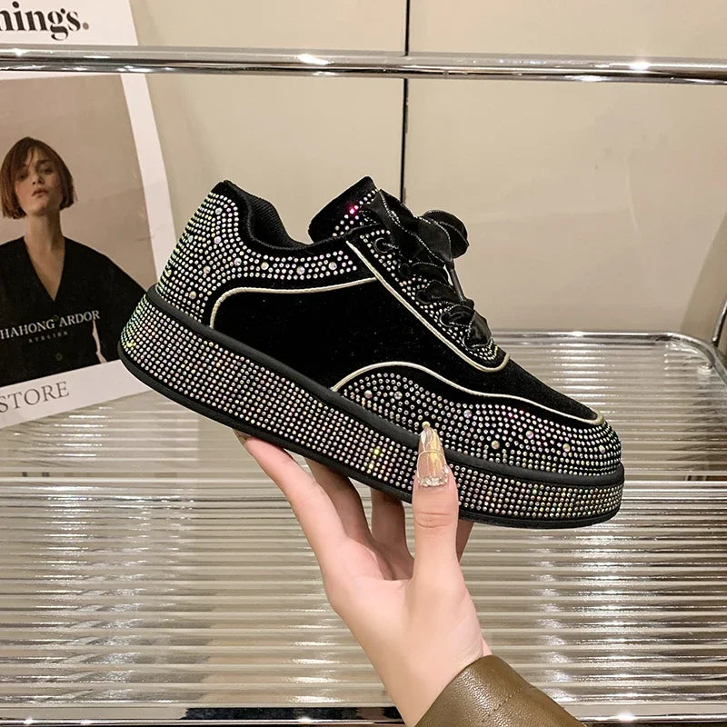 Amay New Women's Sports Shoes Fashion Butterfly Decoration Vulcanized Shoes Luxury Designer Thick soled Sports Shoes