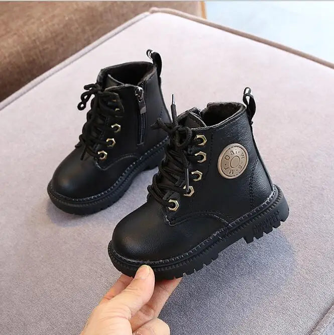 Babs Short Boots Boys Shoes Autumn Winter Children Casual Sneakers Fashion Toddler Girls Ankle Boots Waterproof Kids Snow Shoes