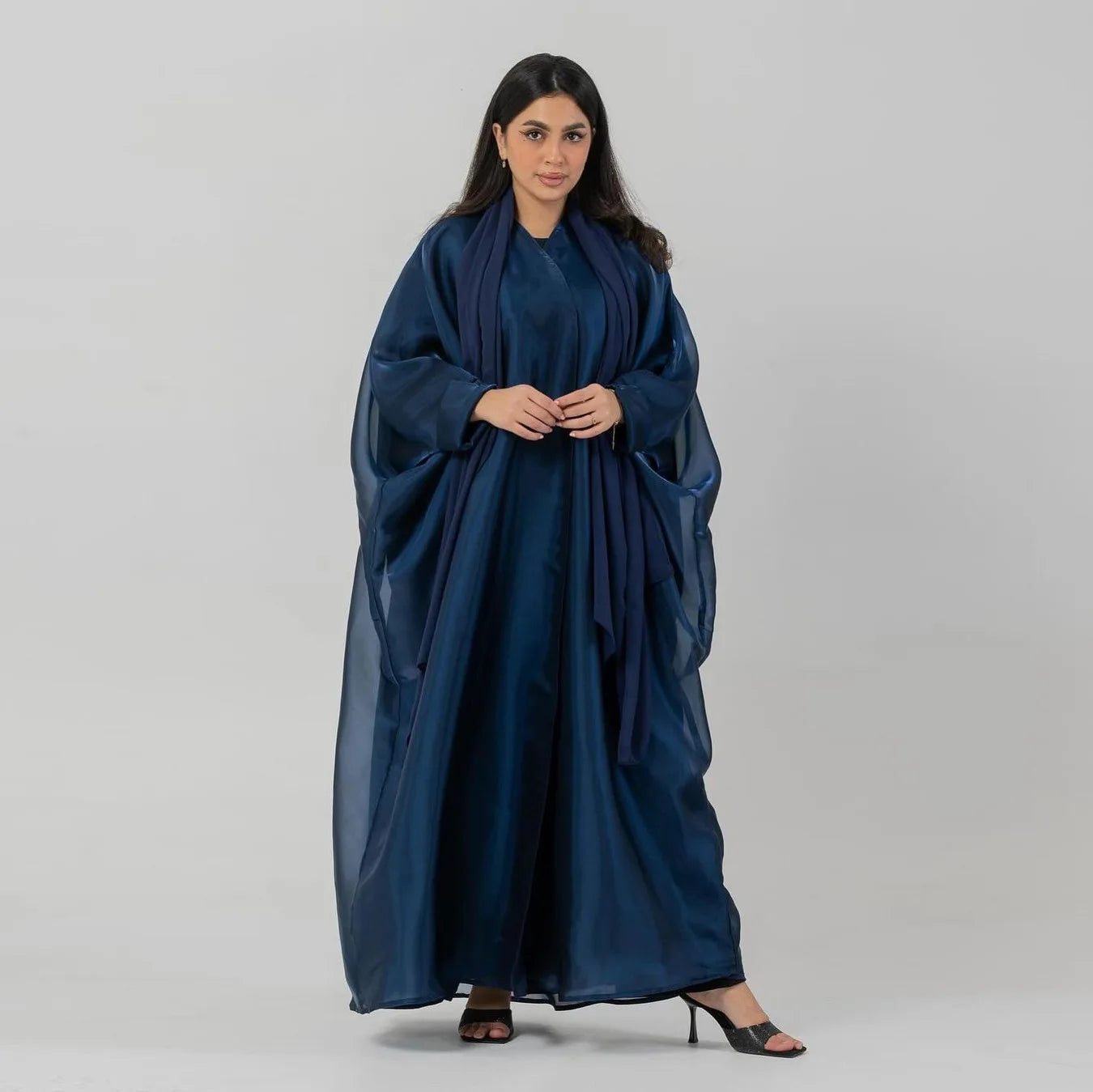 Maxy Fashion Cardigan Satin Abaya Muslim Dress Women Casual Abaya Dubai Solid Arab Open Ramadan Dresses Robe Turkey Caftan dress