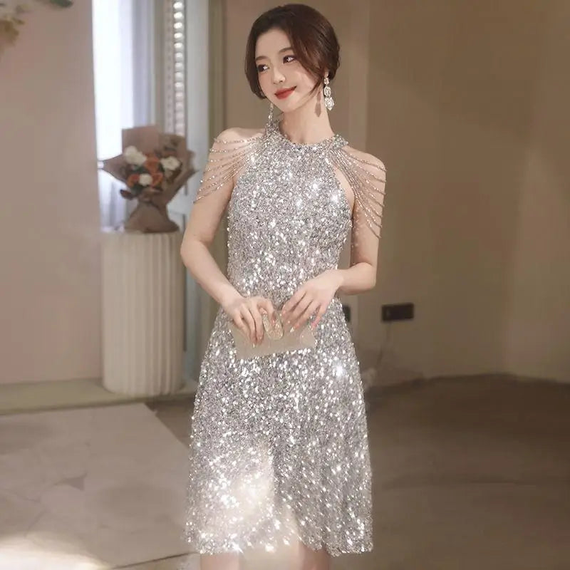 Maxy Short And Elegant Party Dresses Shinny Cocktail Dresses Robes De Cocktail Evening Gown For Girls