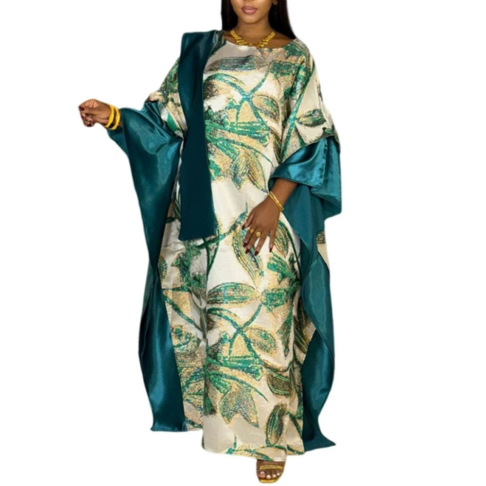 Maxy Plus Size Party Long Dresses for Women New Dashiki Ankara Sequin Evening Gowns Turkey Outfits Robe Clothing