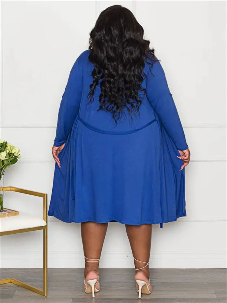 Maxy Plus Size Dress Sets 2 Piece Outfits Maxy Dresses Out Wear Coat Sexy Matching Suit Fall Clothes