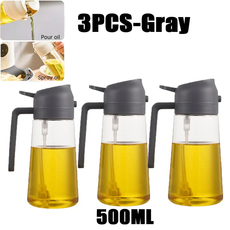 Maxy 200/300/500ml Oil Spray Bottle BBQ Cooking Olive Oil Sprayer Plastic Baking Oil Spray Empty Bottle Vinegar Bottle Or  Oil brush