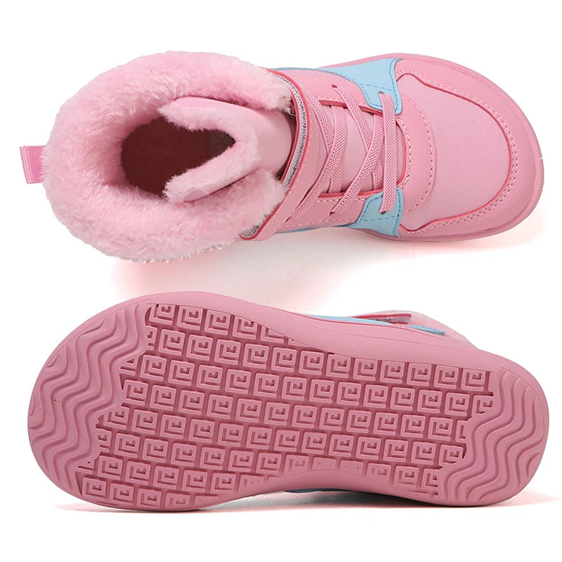 Toddler/Little/Big Kids Snow Boots Winter Wide Toe Barefoot Snow Boots Girl Boy Outdoor Casual Shoes Winter Children's Sneakers