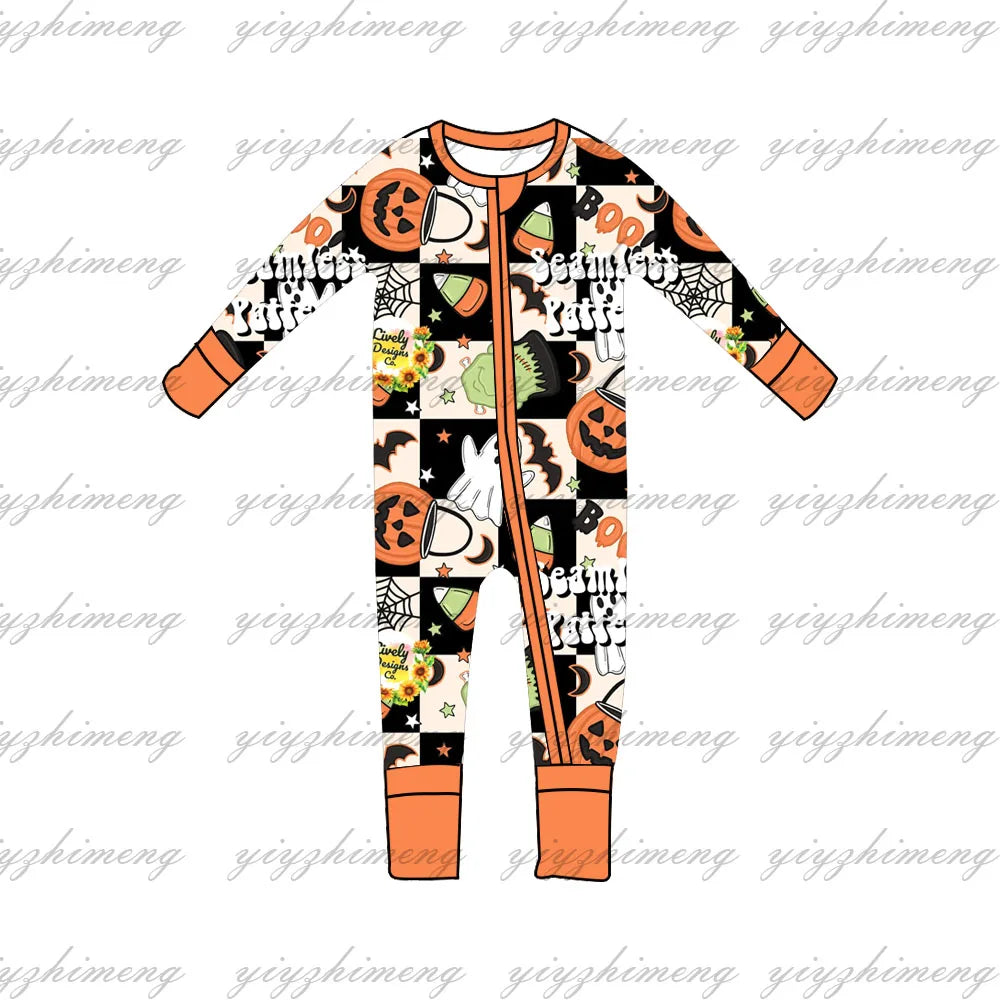 Babs New design clothes for baby boys Christmas Santa print long sleeve pants suit pajamas for children