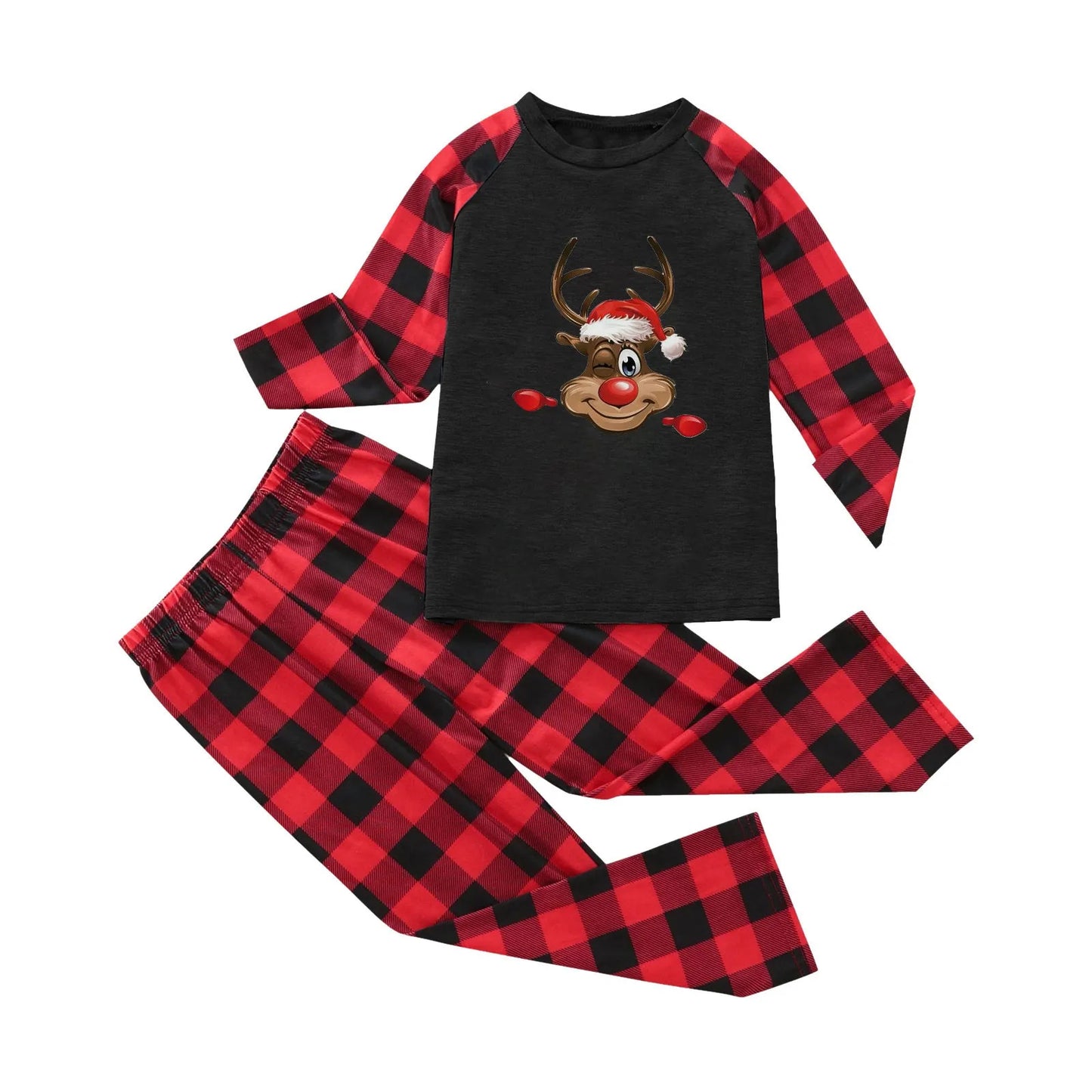 Christmas Family Clothes Max Deer Crew Neck Long Sleeve Mother Father Kids Baby Holiday Pajamas for Family 2024 New Year's Clothes