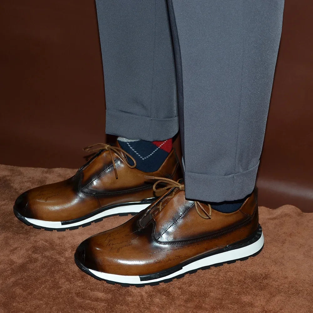 Visco Classic Brand Designer Business Casual Sneaker Shoes for Men Genuine Leather Lace-up Basic Outdoor Footwear Daily Flat Oxfords