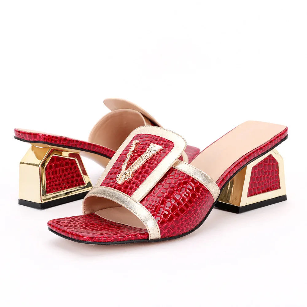 Newest Brilliant Maxy Shoes and Bag Sets Yellow Color Women's Wedding Stronger Heels Shoes with Bag For African Lady Sandals
