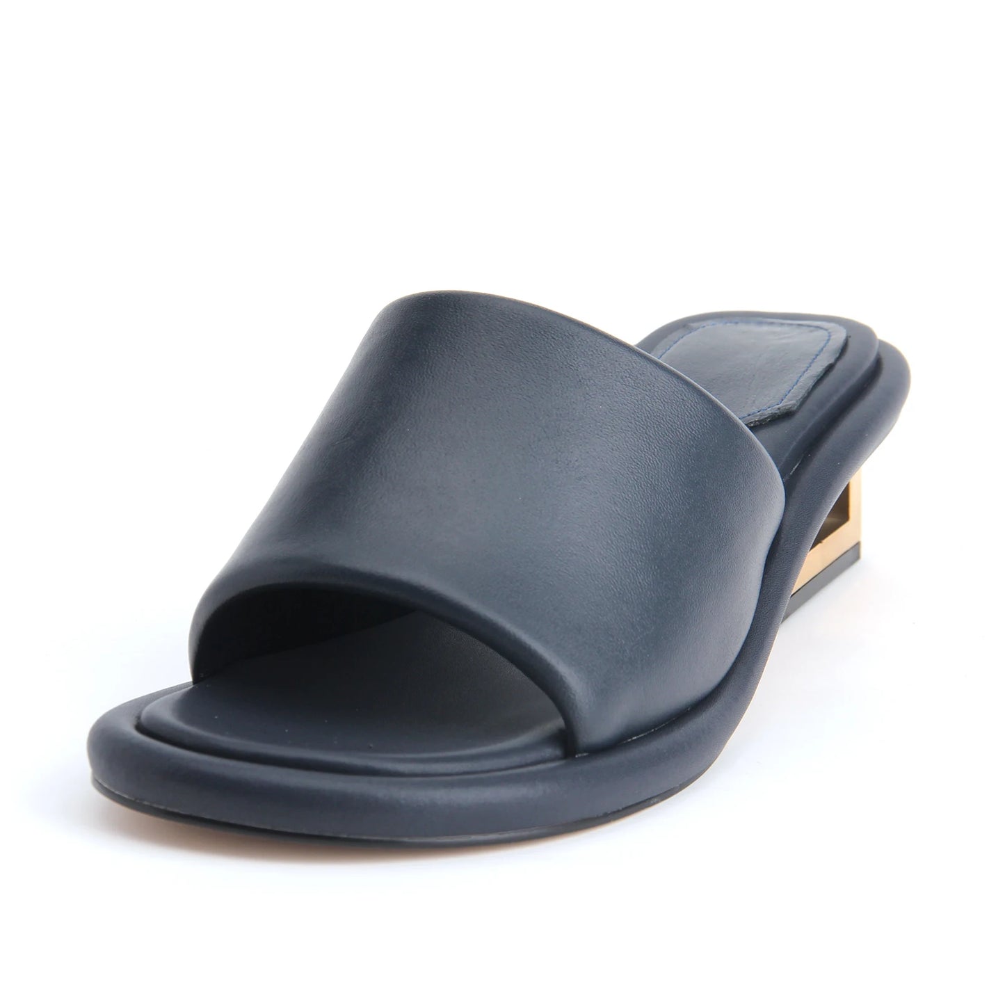 Visco Designer Summer Leather Sandals for Women Luxury Brand Shoes Black Chunky Heel ladies Slipper and Mules Sandals big size 44