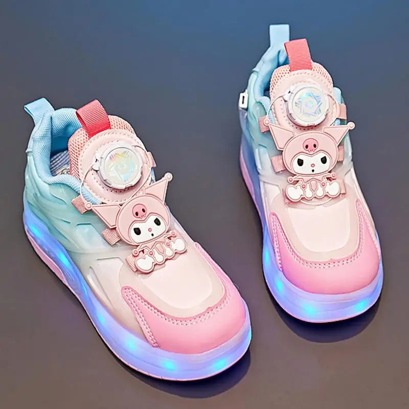 Maxy Melody Child Ice Skates Shining Shoes Kawaii Cartoon Mesh Shoes Roller Shoes Summer Cute Heelys Plush Girl Gift