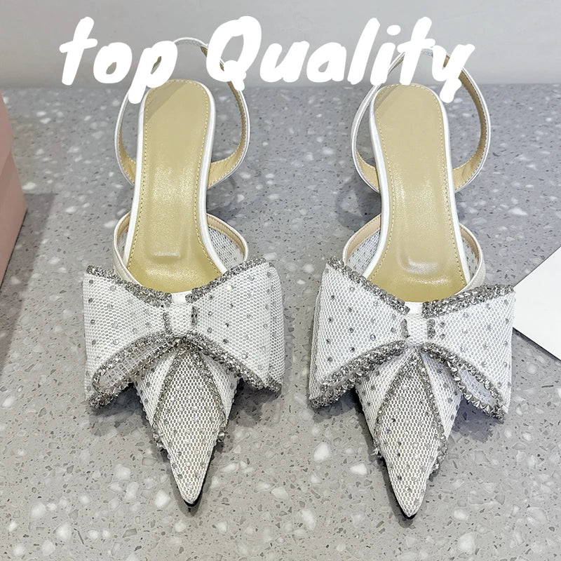 Visco Fashion Sandilya's Woman High-heeled Shoes Women Summer Party Dress Shoes Thin High Heels Sandals  Rhinestone Chain Decor