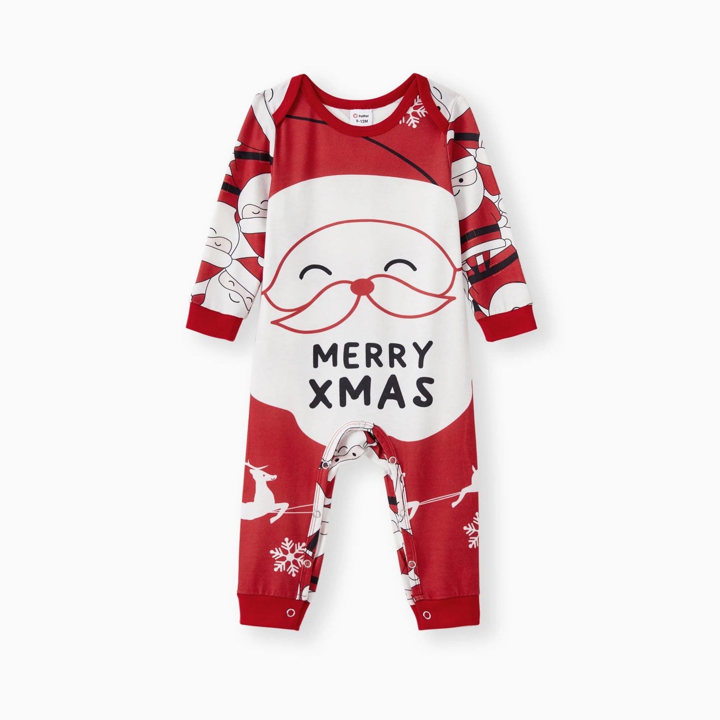 PatPat Christmas Pajamas Sets Family Matching Big Santa Graphic Front Allover Pattern Back