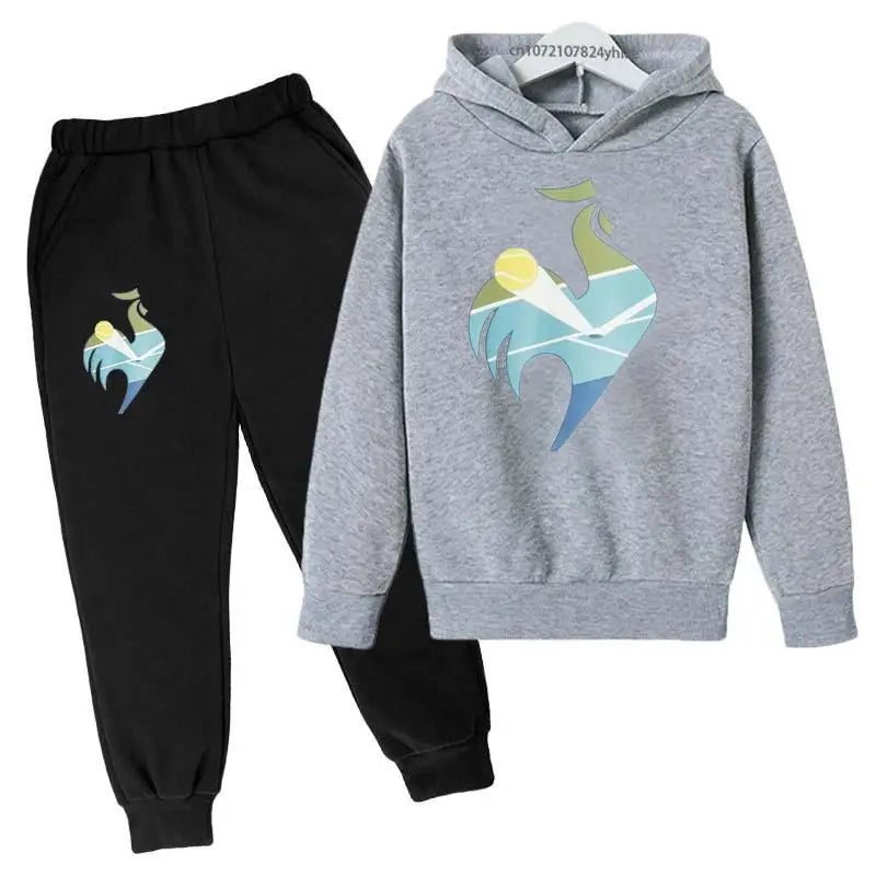 Maxy Kids Hoodie Rooster Sweatshirt Top + Pants 2p Coat Boys Girls Preschool 3-12y Beautiful Girls Sunshine Sports Casual Suit