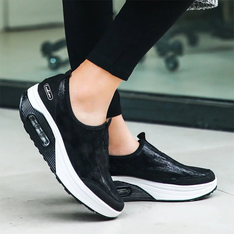 Maxy Women Sneakers Flats Loafers Sweet Shallow Comfort Moccasins Slip-on PU Platform Ballet Ladies Vulcanized Shoes New
