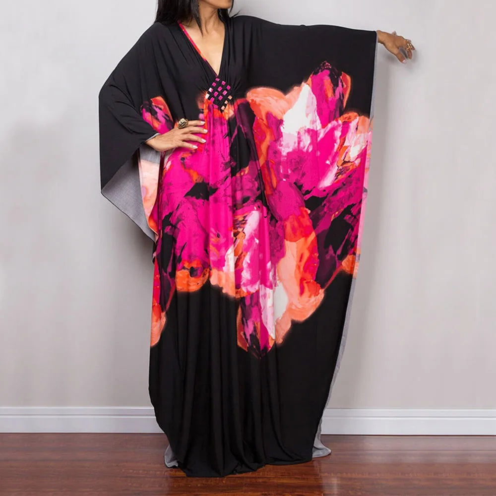 Maxy Long Dress Summer Sunscreen Smock Casual Loose Swimsuit Cover Up Dress Vacation Bathing Suit Bikini Cover-Ups for Women