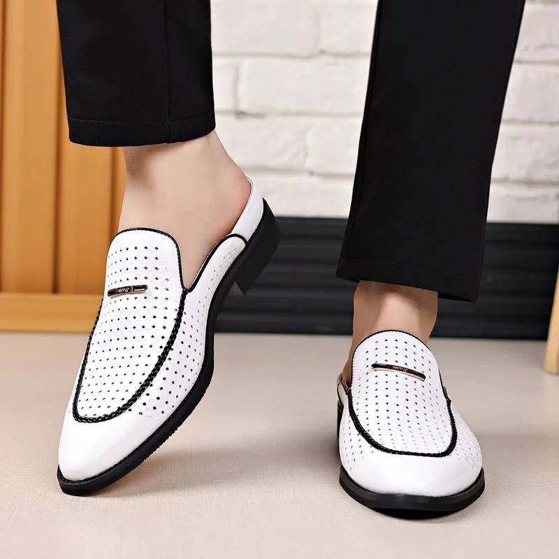 Visco half shoes dress mules for man loafers' luxury shoe suit formal slippers for man casual business man slippers outdoor mules homme