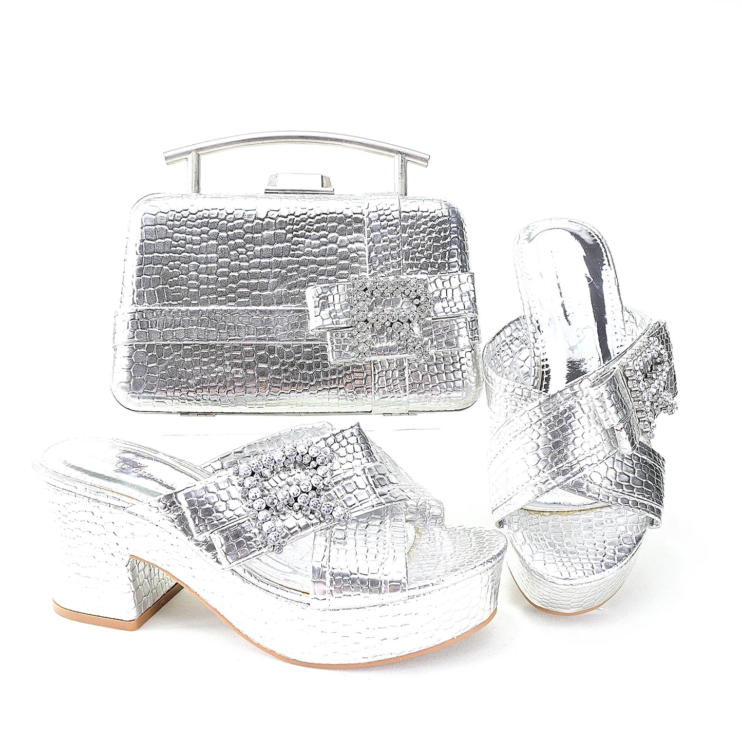 Momsey Shoes and Bag Set African Wedding Shoe and Bag, Shoe and Handbag Summer Set