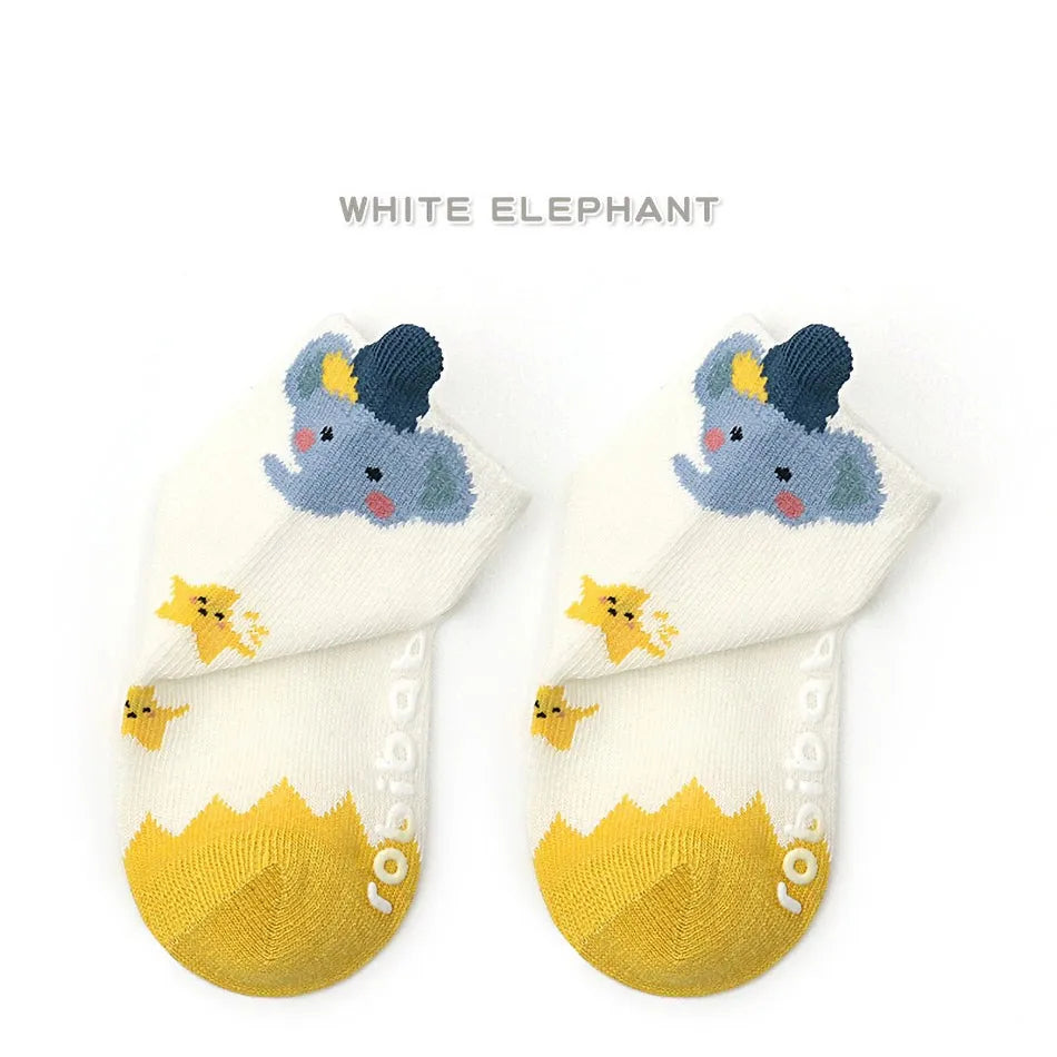 Baby Socks Infant Bear Bunny Lion Zebra Penguin Floor Socks Boy Girl Animal Ears Stockings Children Anti-Slip Clothing Accessory