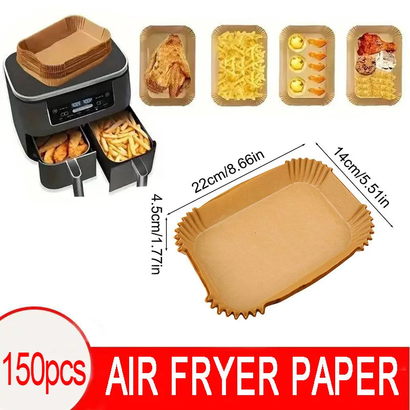 Maxy 23CM Air Fryer Disposable Baking Paper Liner Non-Stick Mat Steamer Square Round Parchment for Microwave Oven Kitchen Cookers