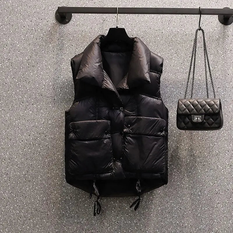 Maxy Autumn and Winter New Set Women's Korean Edition Fashion Age Reducing and Slimming Cotton Cloth Vest Woolen Dress Two Piece Set