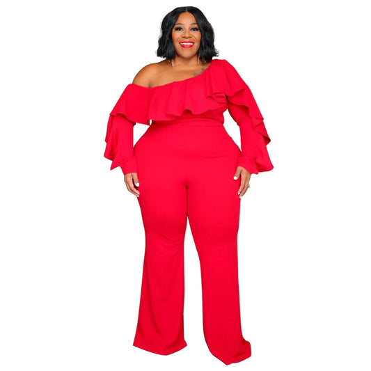 Maxy Plus Size Women Clothes Jumpsuit Summer Clothes American Leisure Bodysuit New 2024 Wide Leg Jumpsuit